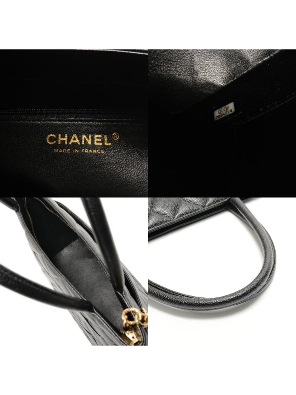 Chanel Tote Caviar Leather Medallion CC Logo - Picture 9 of 10